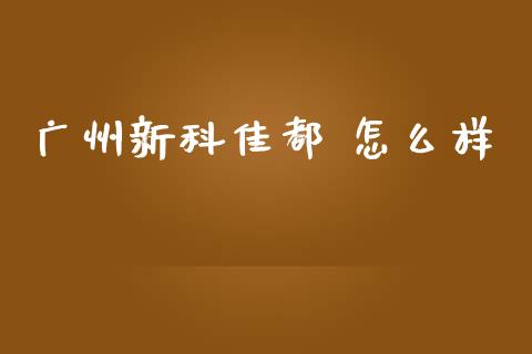 广州新科佳都 怎么样_https://wap.lcpcjs.com_全球经济_第1张