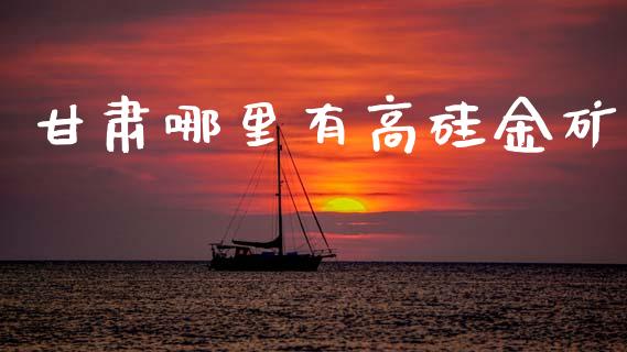 甘肃哪里有高硅金矿_https://wap.lcpcjs.com_美股行情_第1张