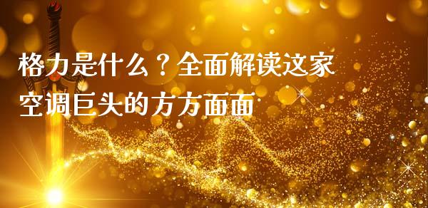 格力是什么？全面解读这家空调巨头的方方面面_https://wap.lcpcjs.com_全球经济_第1张