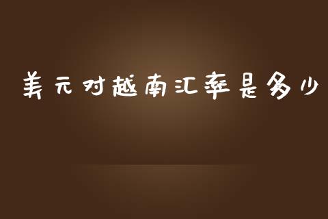 美元对越南汇率是多少_https://wap.lcpcjs.com_外汇市场_第1张