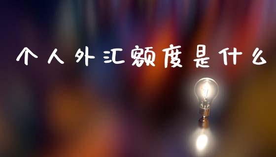 个人外汇额度是什么_https://wap.lcpcjs.com_股港行情_第1张