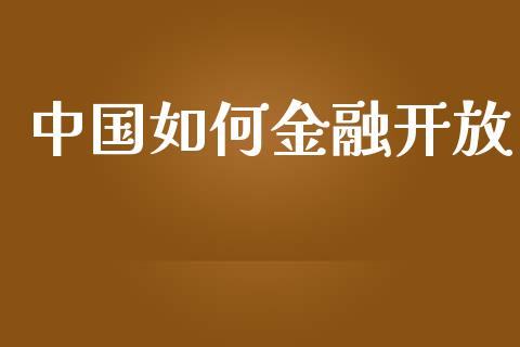 中国如何金融开放_https://wap.lcpcjs.com_外汇市场_第1张