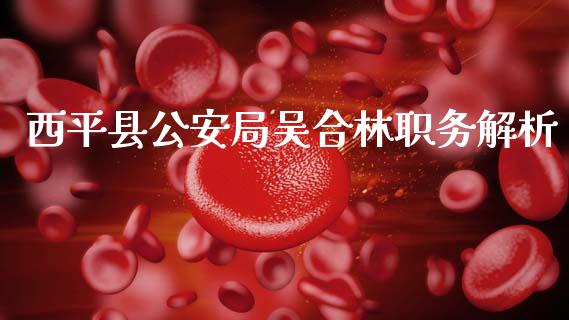 西平县公安局吴合林职务解析_https://wap.lcpcjs.com_全球经济_第1张