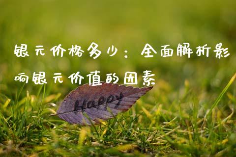 银元价格多少：全面解析影响银元价值的因素_https://wap.lcpcjs.com_全球经济_第1张