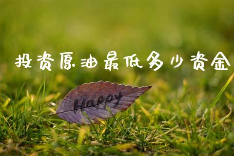 投资原油最低多少资金_https://wap.lcpcjs.com_外汇市场_第1张