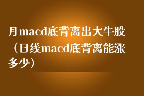 月macd底背离出大牛股（日线macd底背离能涨多少）_https://wap.lcpcjs.com_股港行情_第1张