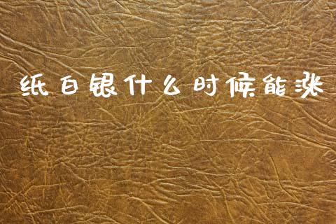 纸白银什么时候能涨_https://wap.lcpcjs.com_美股行情_第1张