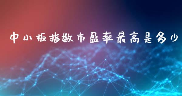 中小板指数市盈率最高是多少_https://wap.lcpcjs.com_美股行情_第1张