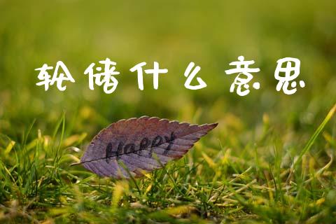 轮储什么意思_全球经济_第1张_全球经济_美股行情_外汇市场_股港行情 轮储什么意思_https://wap.lcpcjs.com_全球经济_第1张