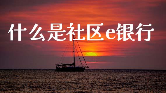 什么是社区e银行_https://wap.lcpcjs.com_全球经济_第1张