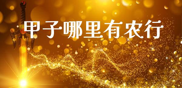 甲子哪里有农行_https://wap.lcpcjs.com_股港行情_第1张