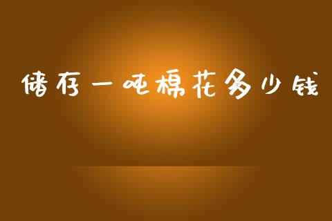 储存一吨棉花多少钱_https://wap.lcpcjs.com_全球经济_第1张