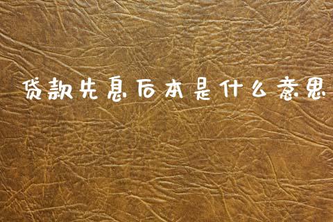 贷款先息后本是什么意思_https://wap.lcpcjs.com_全球经济_第1张