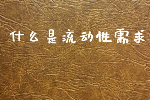 什么是流动性需求_https://wap.lcpcjs.com_外汇市场_第1张