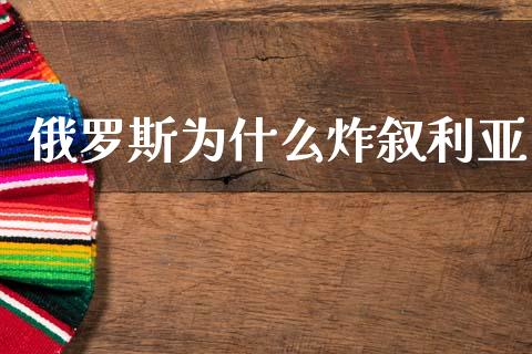 俄罗斯为什么炸叙利亚_https://wap.lcpcjs.com_全球经济_第1张