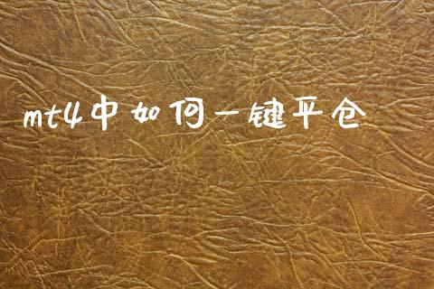 mt4中如何一键平仓_https://wap.lcpcjs.com_美股行情_第1张