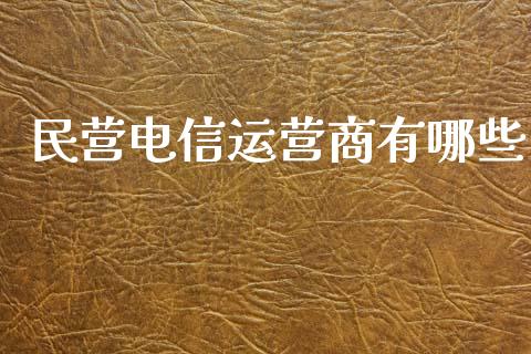 民营电信运营商有哪些_https://wap.lcpcjs.com_美股行情_第1张