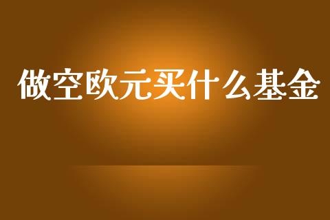 做空欧元买什么基金_https://wap.lcpcjs.com_美股行情_第1张