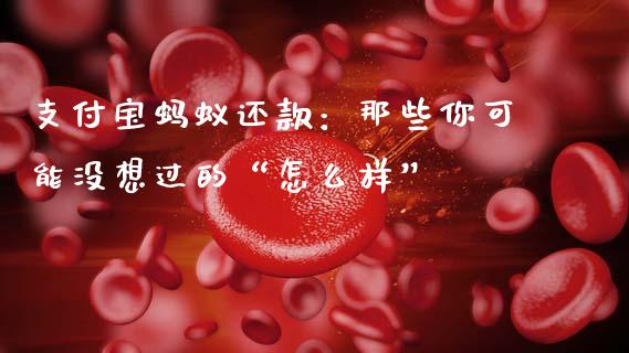 支付宝蚂蚁还款：那些你可能没想过的“怎么样”_https://wap.lcpcjs.com_外汇市场_第1张