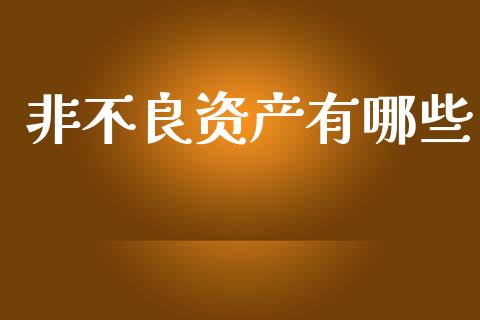 非不良资产有哪些_https://wap.lcpcjs.com_股港行情_第1张