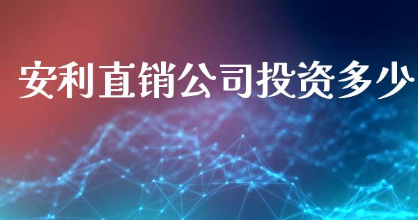安利直销公司投资多少_https://wap.lcpcjs.com_全球经济_第1张