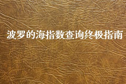 波罗的海指数查询终极指南_https://wap.lcpcjs.com_全球经济_第1张
