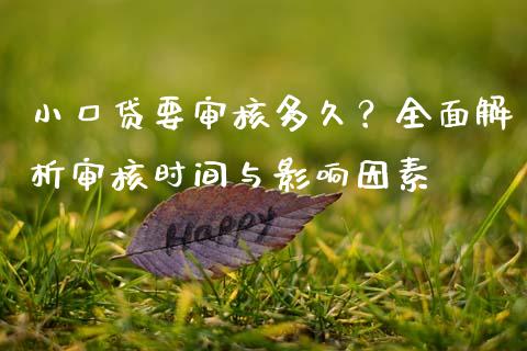 小口贷要审核多久？全面解析审核时间与影响因素_https://wap.lcpcjs.com_外汇市场_第1张