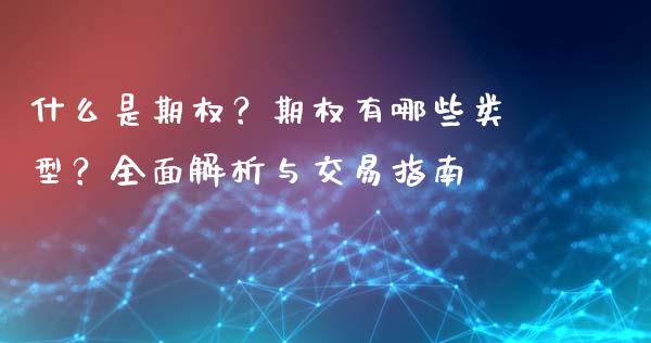 什么是期权？期权有哪些类型？全面解析与交易指南_https://wap.lcpcjs.com_全球经济_第1张