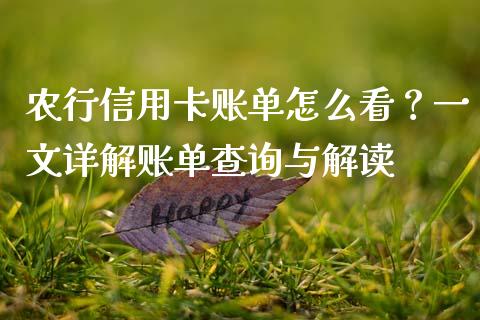 农行信用卡账单怎么看？一文详解账单查询与解读_https://wap.lcpcjs.com_美股行情_第1张