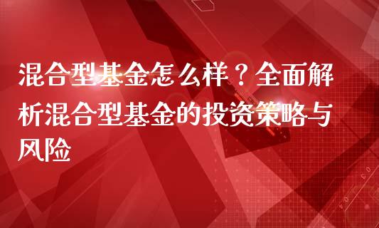 混合型基金怎么样？全面解析混合型基金的投资策略与风险_https://wap.lcpcjs.com_美股行情_第1张
