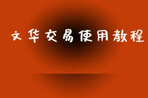 文华交易使用教程_https://wap.lcpcjs.com_美股行情_第1张
