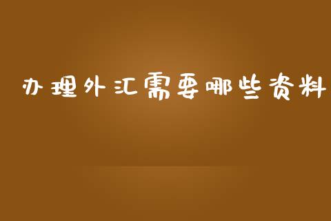 办理外汇需要哪些资料_https://wap.lcpcjs.com_美股行情_第1张