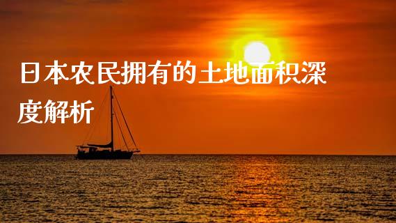 日本农民拥有的土地面积深度解析_https://wap.lcpcjs.com_股港行情_第1张