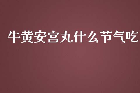 牛黄安宫丸什么节气吃_https://wap.lcpcjs.com_全球经济_第1张