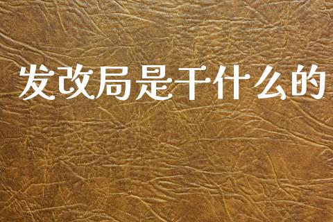 发改局是干什么的_https://wap.lcpcjs.com_美股行情_第1张