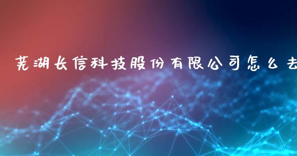 芜湖长信科技股份有限公司怎么去_https://wap.lcpcjs.com_美股行情_第1张