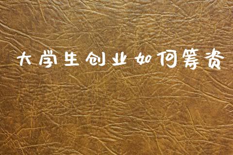 大学生创业如何筹资_https://wap.lcpcjs.com_美股行情_第1张