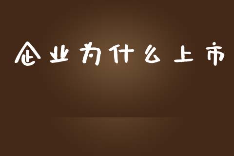 企业为什么上市_https://wap.lcpcjs.com_股港行情_第1张