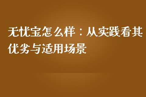 无忧宝怎么样：从实践看其优劣与适用场景_https://wap.lcpcjs.com_美股行情_第1张