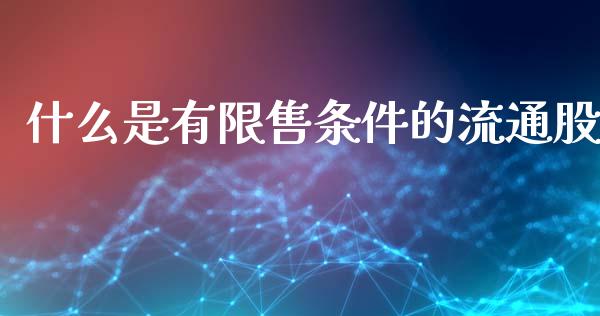 什么是有限售条件的流通股_https://wap.lcpcjs.com_美股行情_第1张