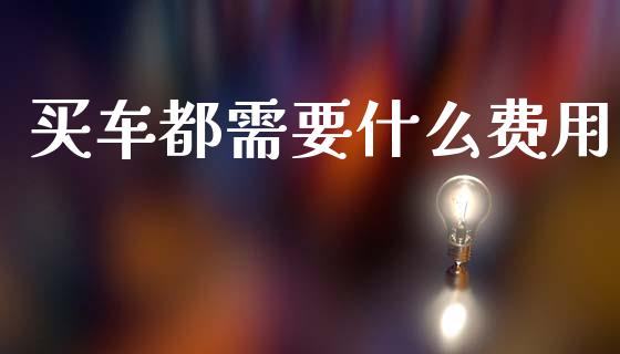 买车都需要什么费用_https://wap.lcpcjs.com_外汇市场_第1张