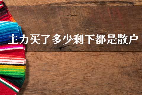 主力买了多少剩下都是散户_https://wap.lcpcjs.com_股港行情_第1张