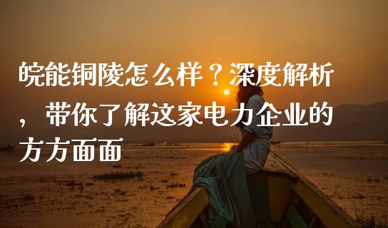 皖能铜陵怎么样？深度解析，带你了解这家电力企业的方方面面_https://wap.lcpcjs.com_美股行情_第1张