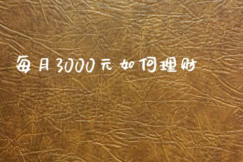 每月3000元如何理财_https://wap.lcpcjs.com_外汇市场_第1张