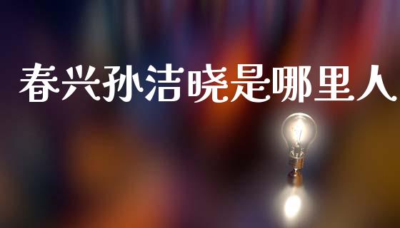 春兴孙洁晓是哪里人_https://wap.lcpcjs.com_全球经济_第1张
