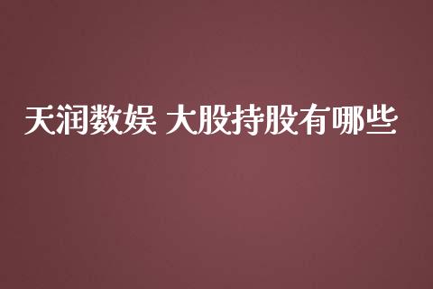 天润数娱 大股持股有哪些_https://wap.lcpcjs.com_美股行情_第1张