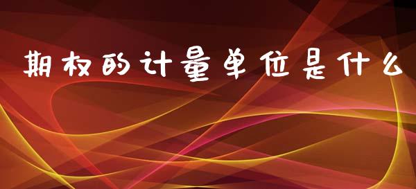 期权的计量单位是什么_https://wap.lcpcjs.com_美股行情_第1张