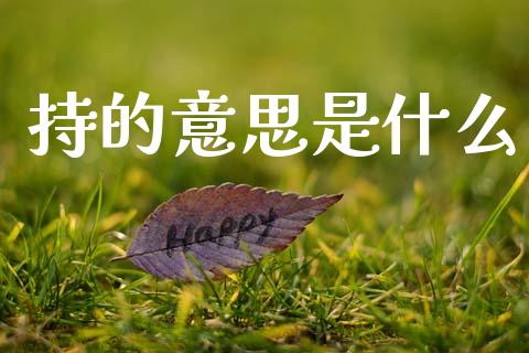 持的意思是什么_https://wap.lcpcjs.com_全球经济_第1张