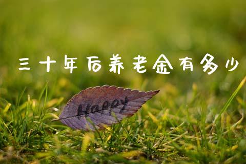 三十年后养老金有多少_https://wap.lcpcjs.com_全球经济_第1张