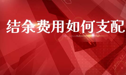 结余费用如何支配_https://wap.lcpcjs.com_全球经济_第1张